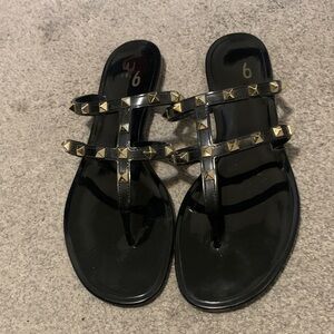 Mix No 6 Black Jelly Studded Sandals size 11